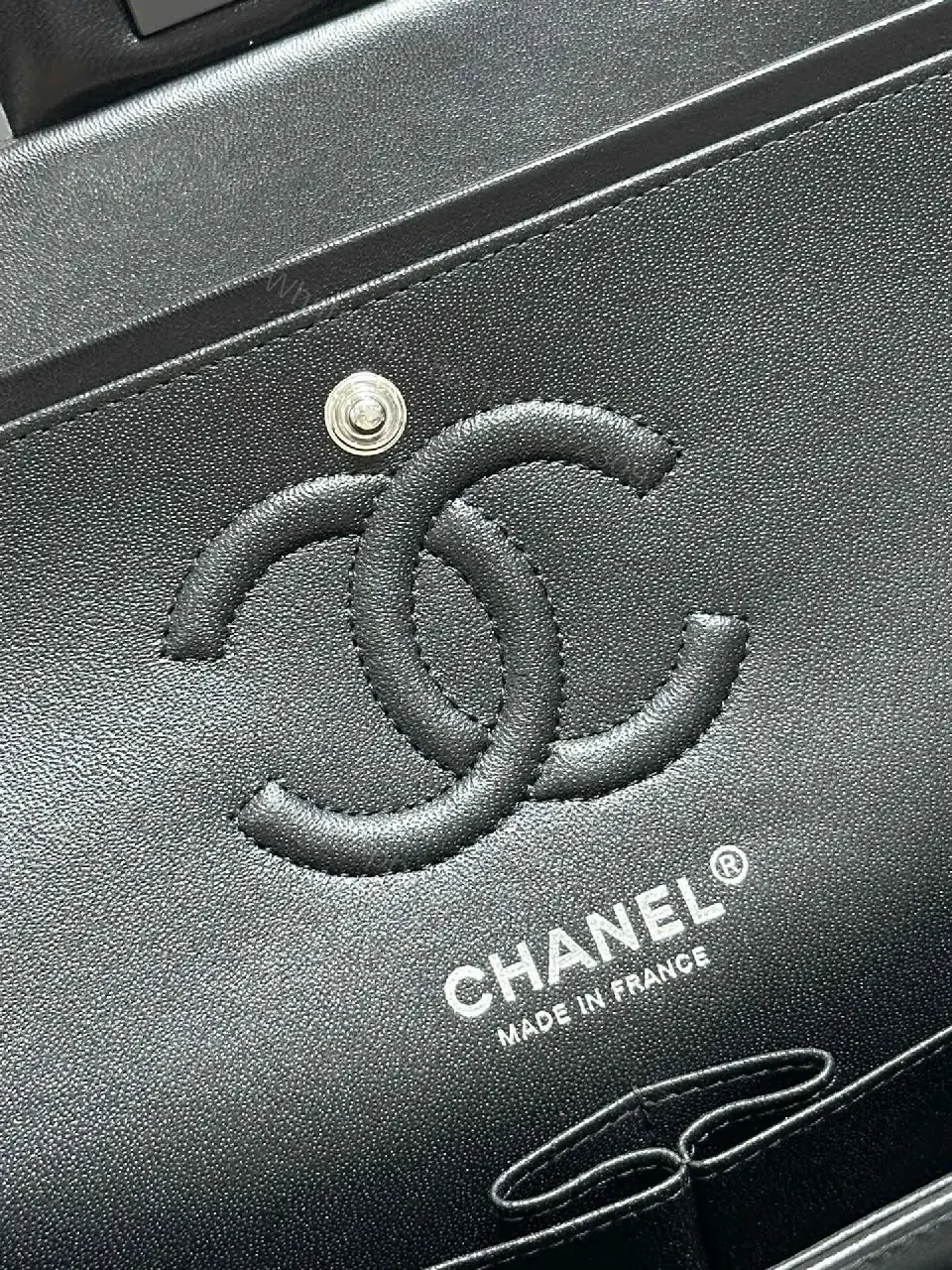 View 7 of Black Diamond Quilted Flap Bag with Chain Strap, Chanel-Inspired