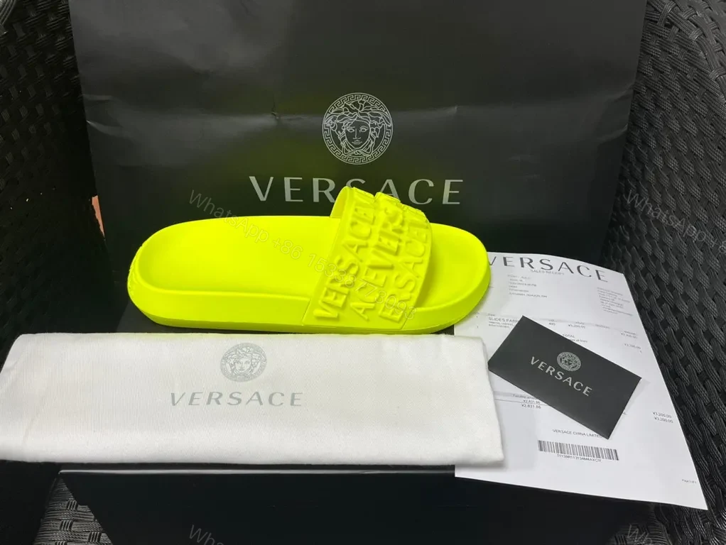 View 4 of Neon Versace Slide: Bold Color, All-Day Comfort (60 chars)