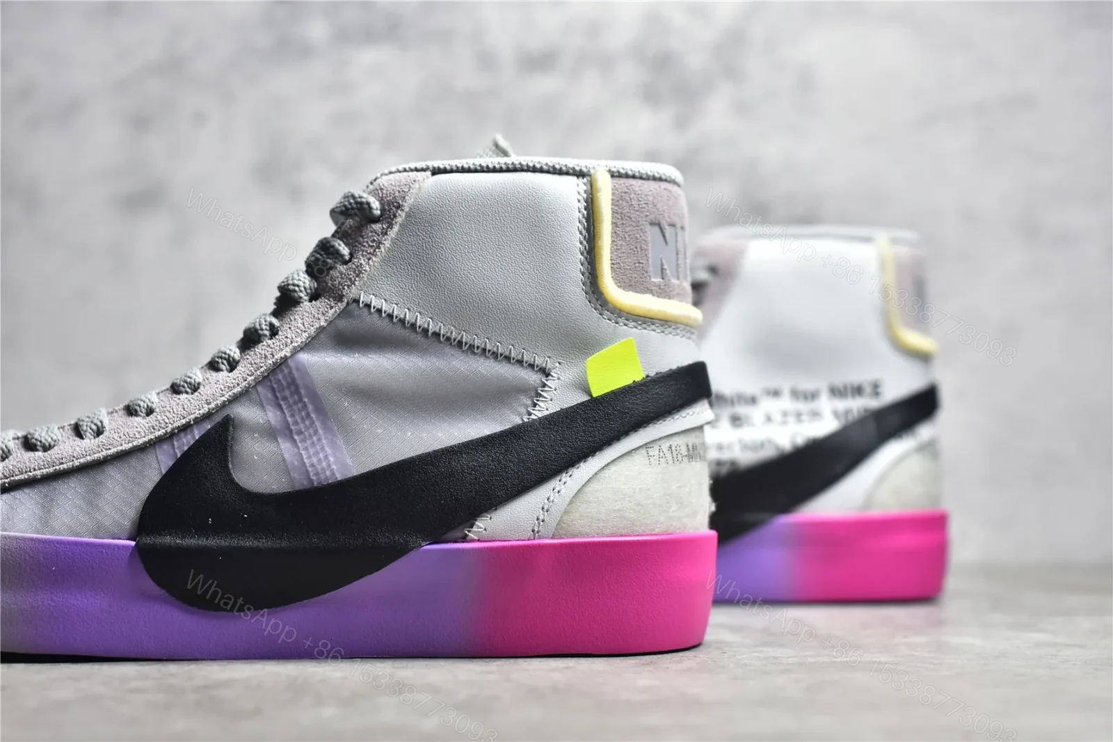 View 5 of OFF-WHITE x Nike Blazer Mid Wolf “Grey Serena”