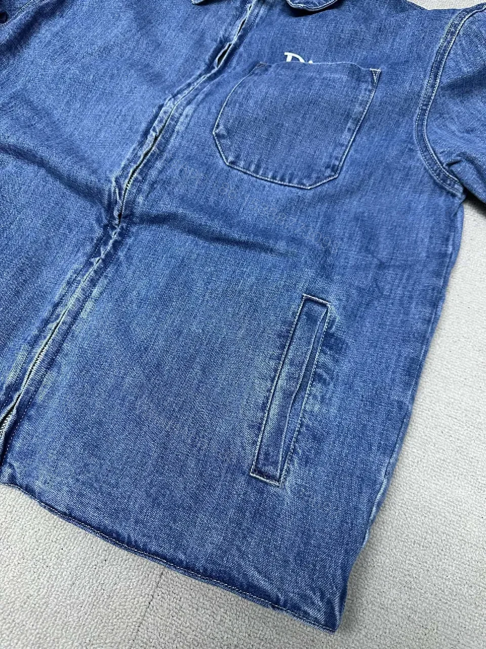 View 5 of Denim Jacket: Mid-Wash, Zipper Closure, Classic Edge