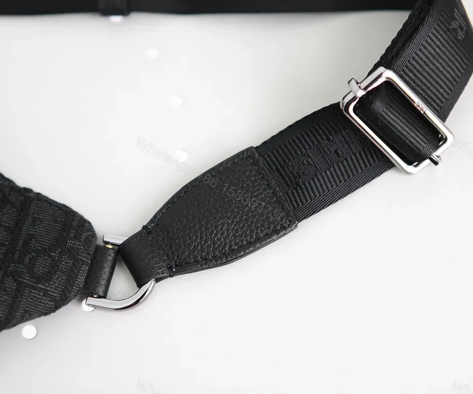 View 5 of Black Textured Belt Bag: Dior-Inspired Minimalist, Compact Utility