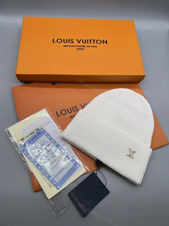 View 2 of Discreet LV-Style Knit Beanie: Luxe Warmth