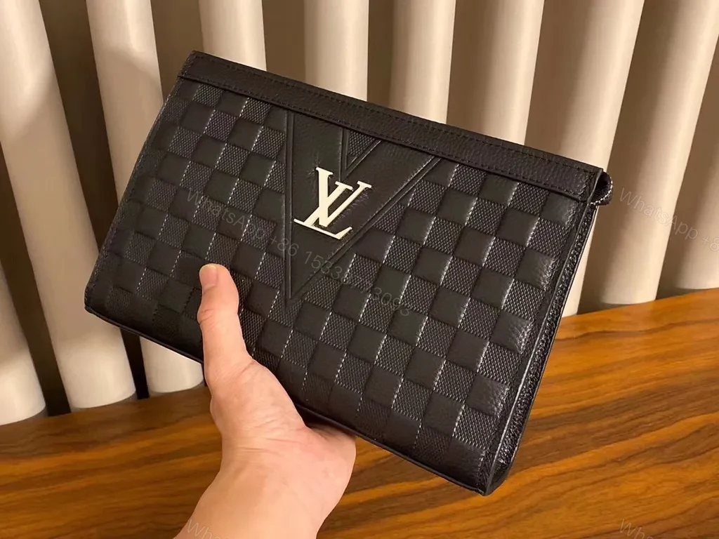 View 3 of Chic Damier Clutch Wallet: LV-Inspired, Card Organizer