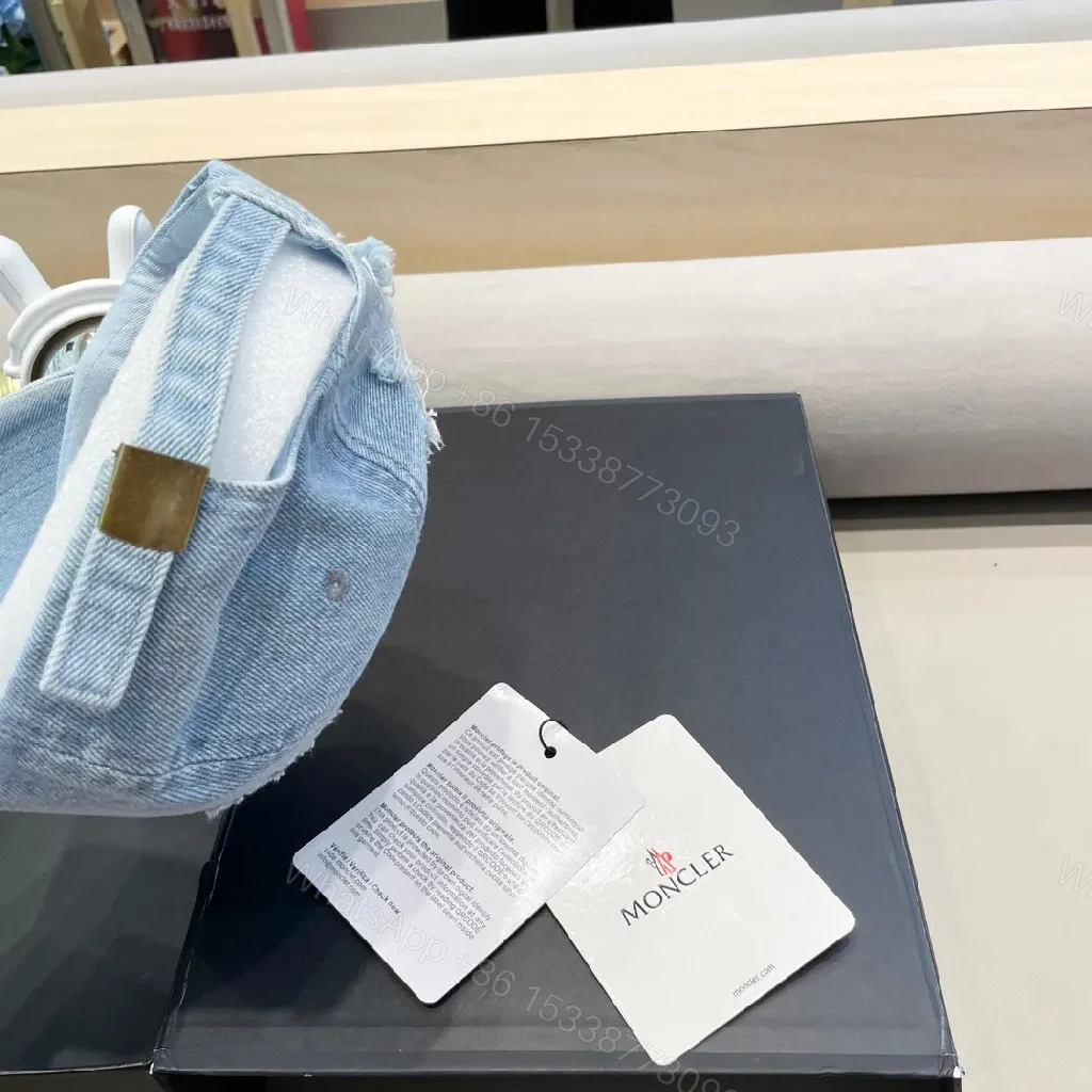 View 6 of Light-Wash Denim Cap with Signature Patch, Slim Fit