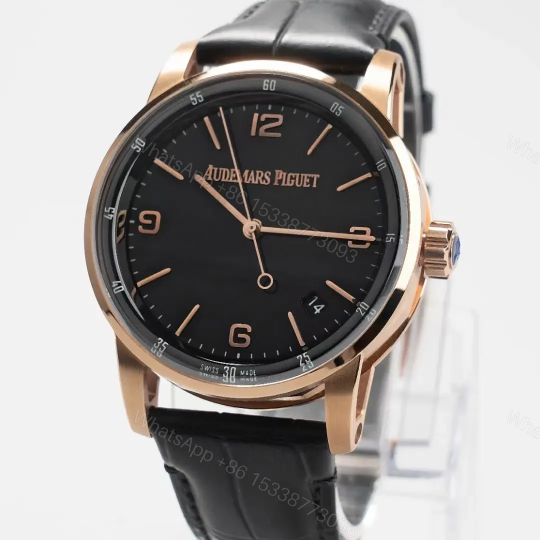 View 2 of APS Factory Audemars Piguet Code 11.59 Series Watch – Rose Gold and Stainless Steel, White Dial, Brown Leather Strap, 41mm Case, Calibre 4302 Automatic Movement