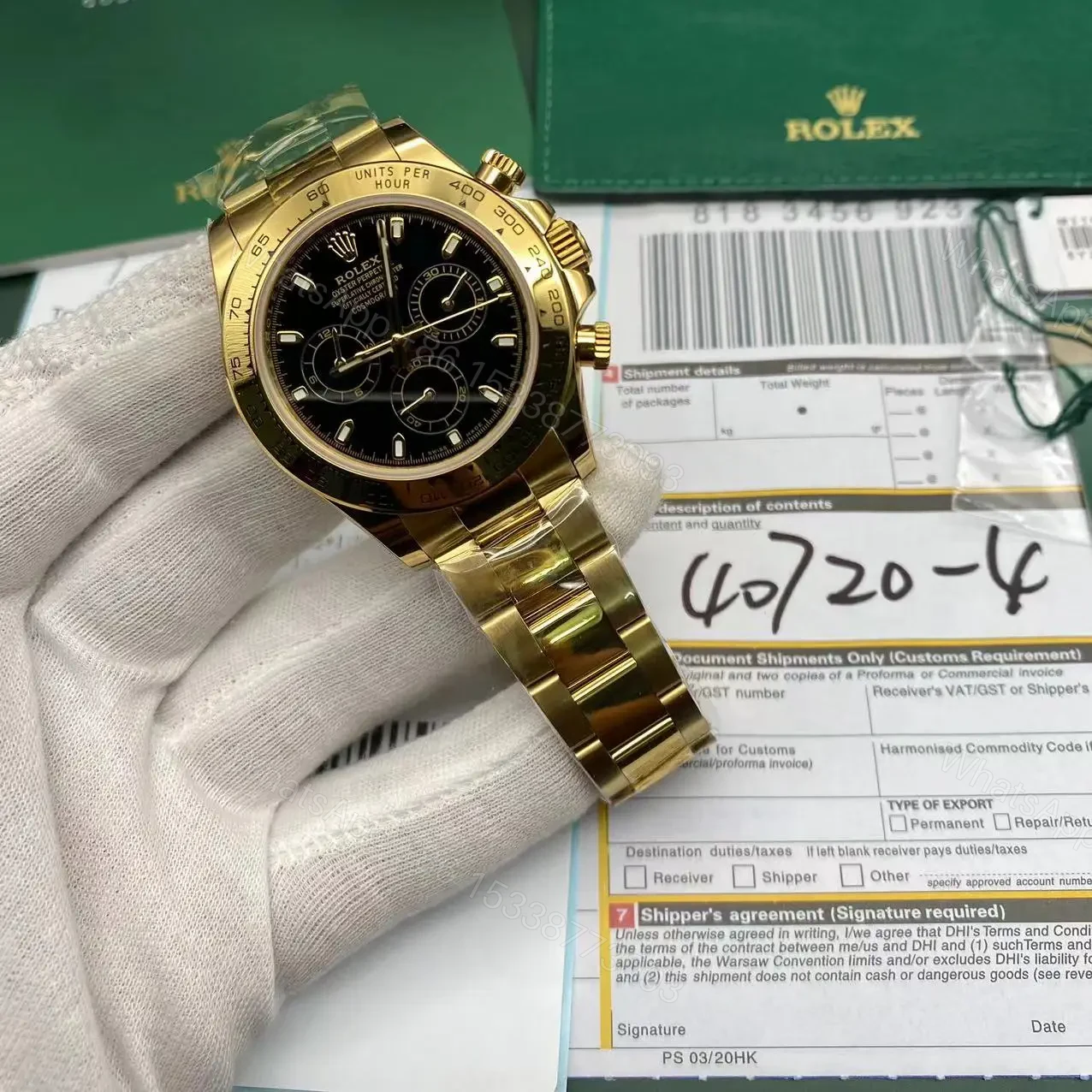 View 8 of Best Swiss Clone Replica Rolex Daytona Gold Black Dial