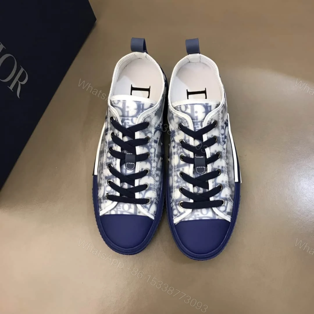 View 4 of DIOR B23 LOW-TOP SNEAKER IN BLUE DIOR OBLIQUE – CD28