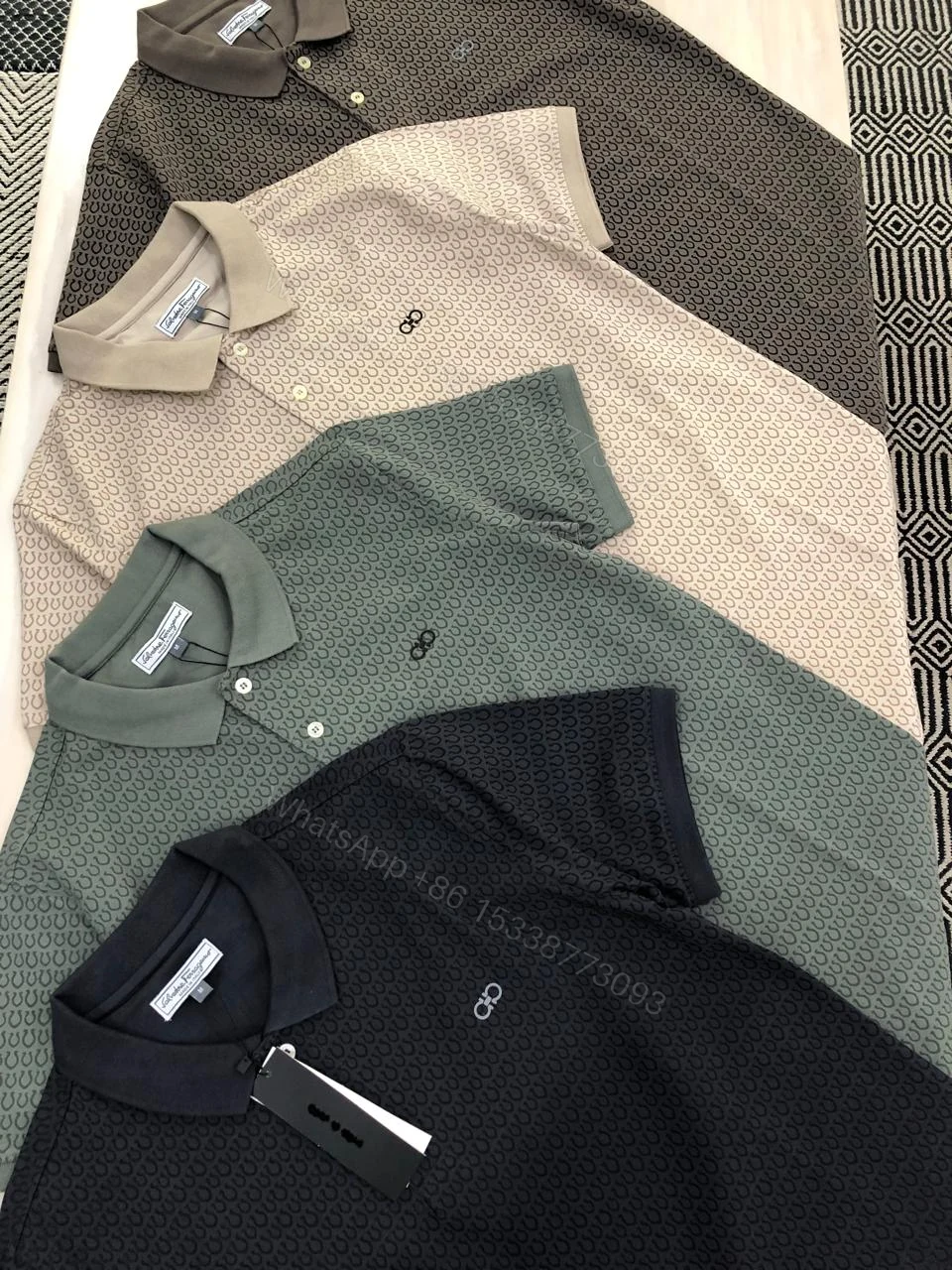 First Copy Ferragamo Premium Lycra Polo T-Shirt for Men — 7A Quality Replica — view 1