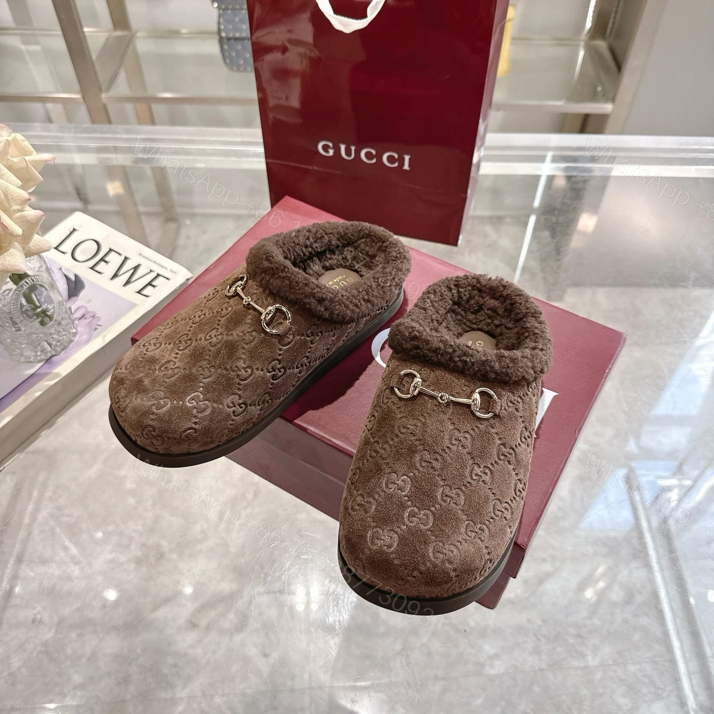 View 7 of Gucci Women Mule With Horsebit Dark Brown