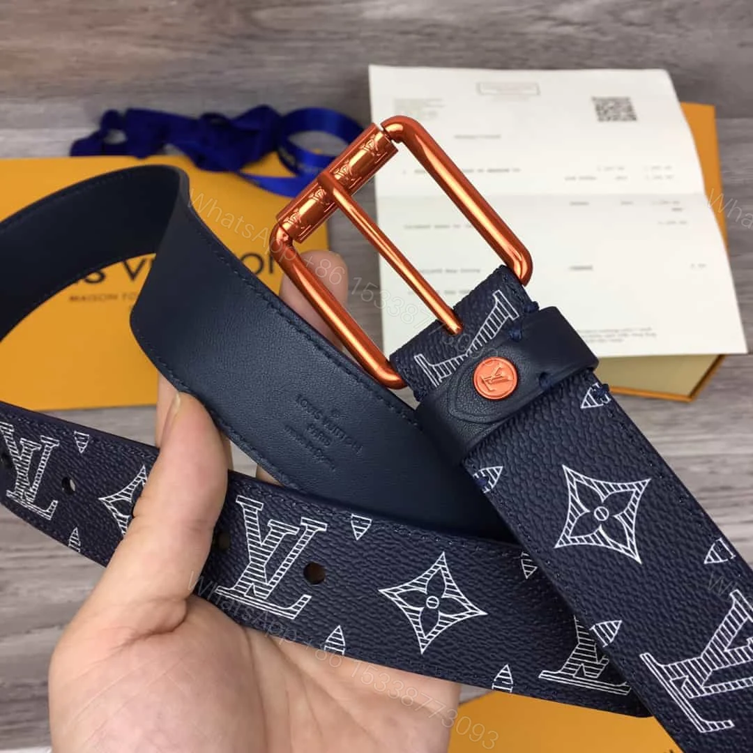 View 3 of LOUIS VUITTON BELT VOYA.GER MONOGRAM UPSIDE DOWN INK NA.VY – B99