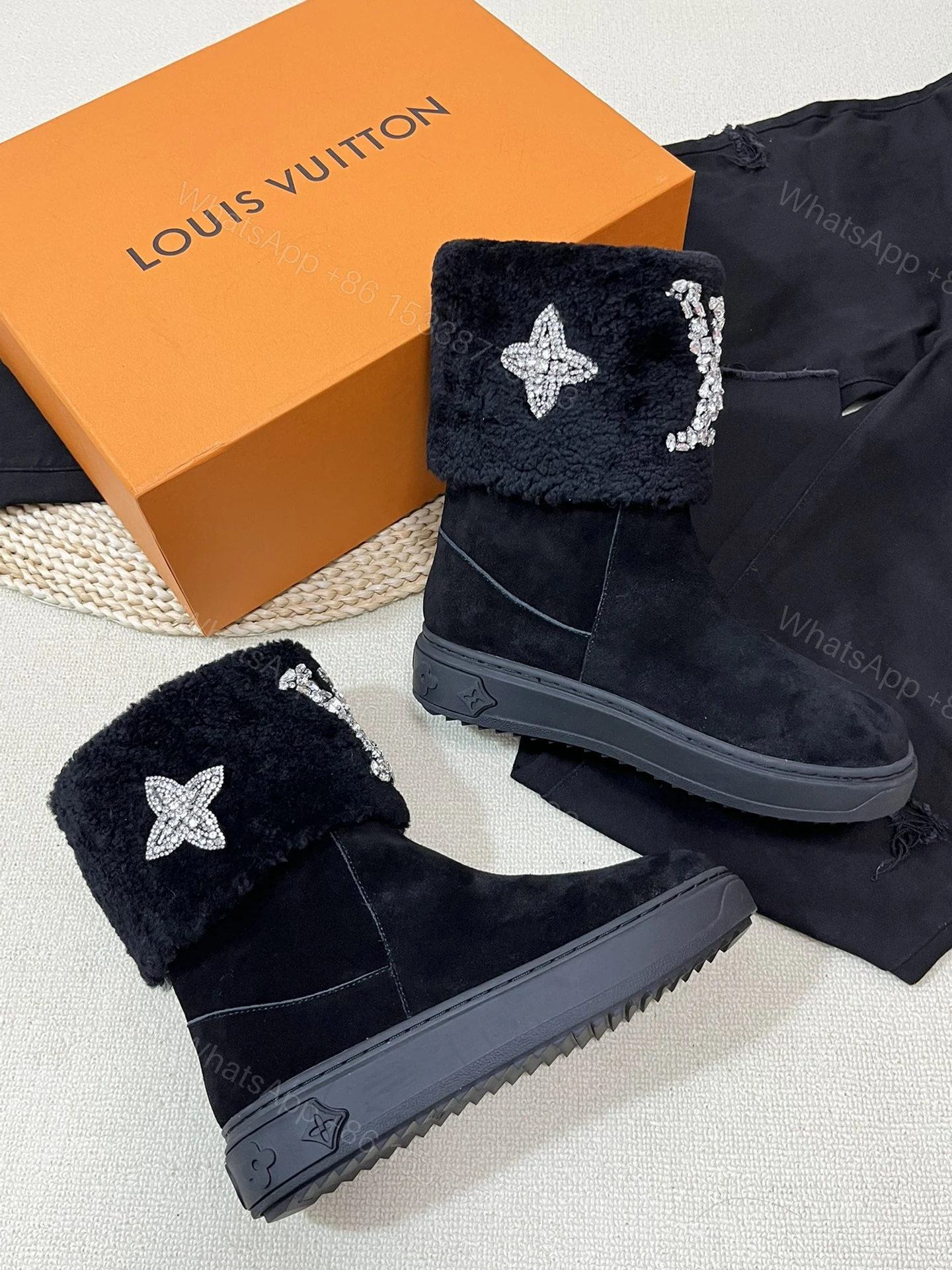 View 6 of LOUIS VUITTON ANKLE BOOT STUDDED WITH DIAMONDS BLACK