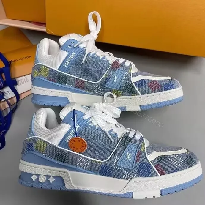 View 2 of Denim Patchwork Sneakers: Lux Urban Comfort Shoes