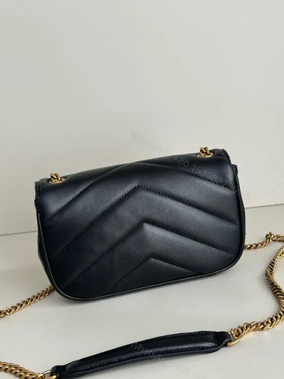 View 8 of Quilted Leather Crossbody: YSL Logo Hardware, Compact Luxury