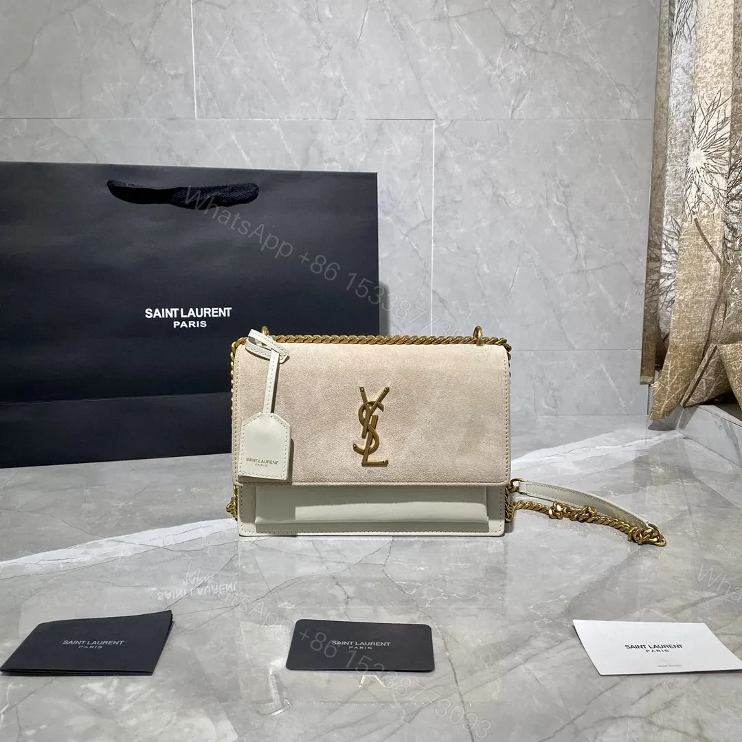 Saint Laurent Sunset Shoulder Bag ‘Sea Salt’ — view 1