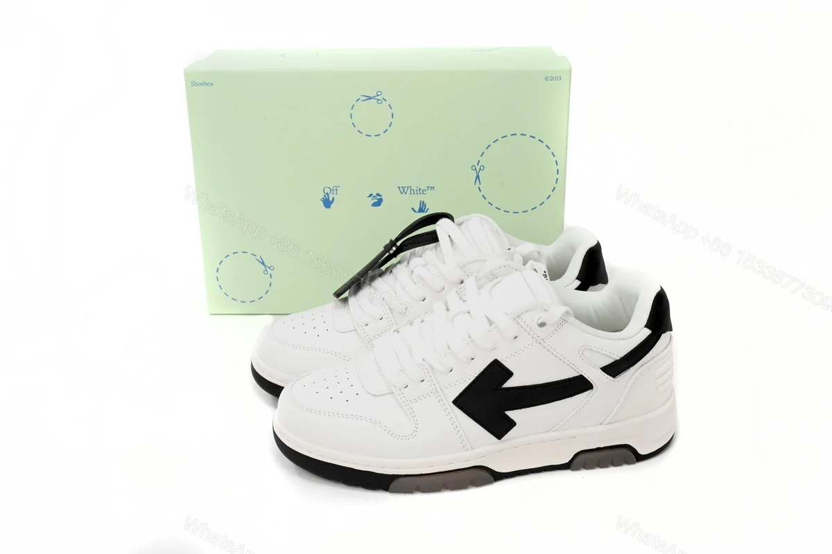 OFF-WHITE Out Of Office OOO 30 MM Low Tops Black White Blue OMIA189C99LEA0040110 — view 2