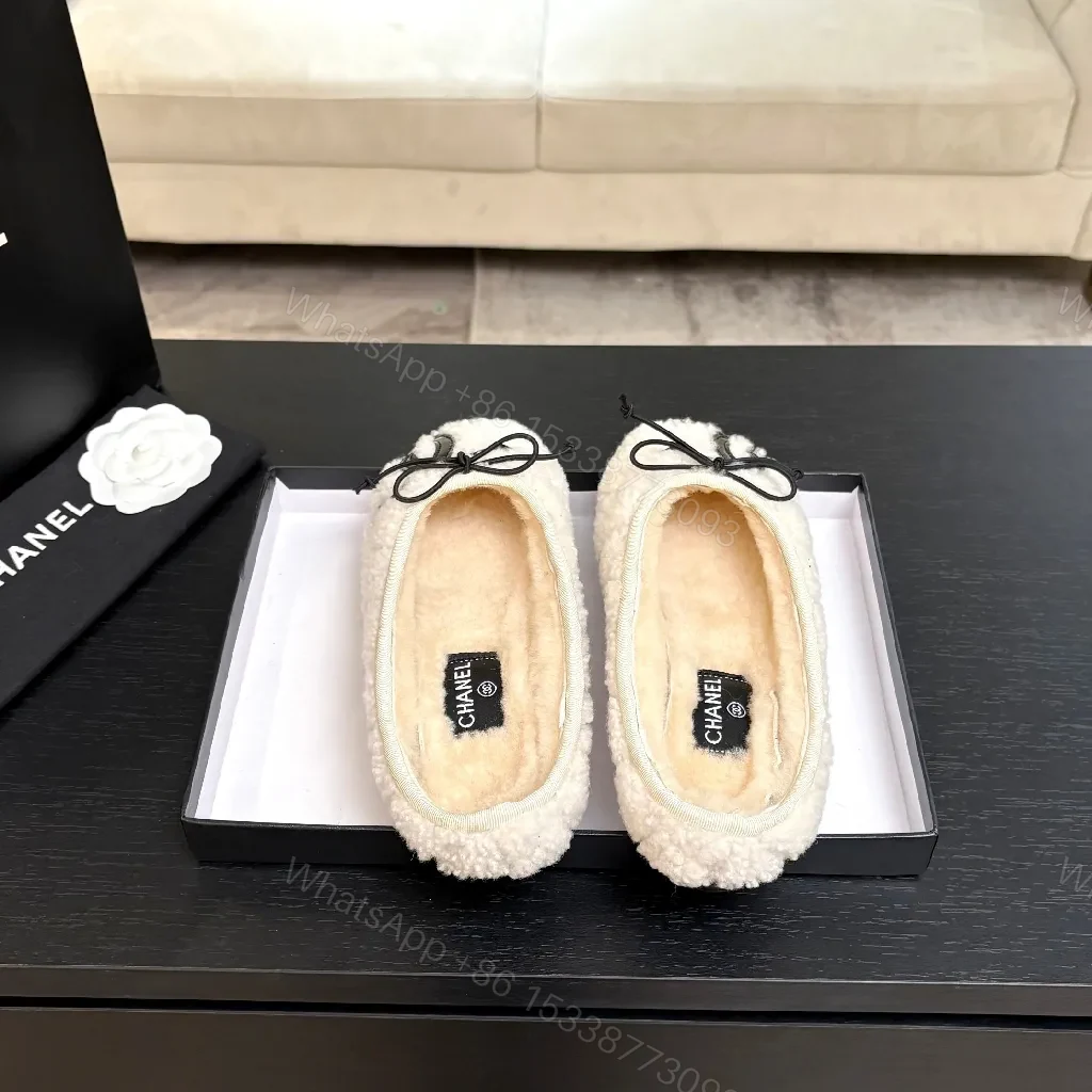 View 2 of Ivory Knit Slippers: Luxe Slip-On with Faux Fur Lining