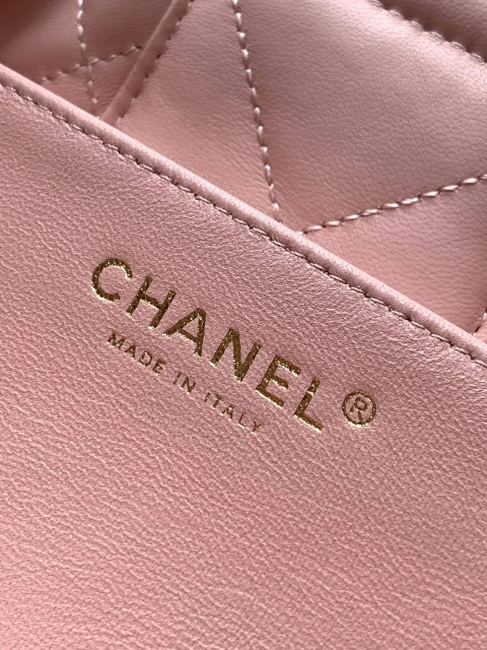 View 9 of Soft Pink Quilted Handbag with Gold Accents, Compact Luxury Tote