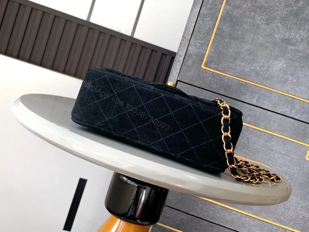 View 2 of Quilted Black Shoulder Bag with Gold Hardware - Chic Luxury Style