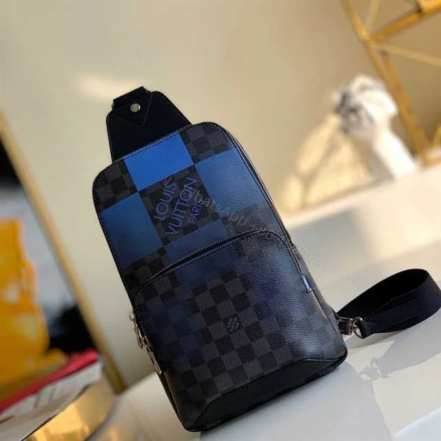 View 2 of LOUIS VUITTON AVENUE SLING BAG BLUE DAMIER GRAPHITE GIANT CANVAS N40404