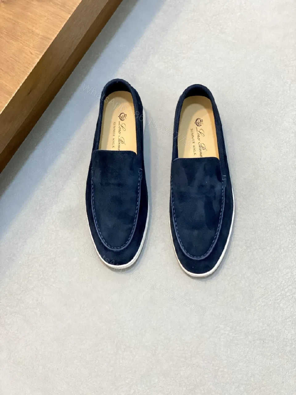View 6 of Navy Suede Slip-Ons: Textured, Everyday Comfort
