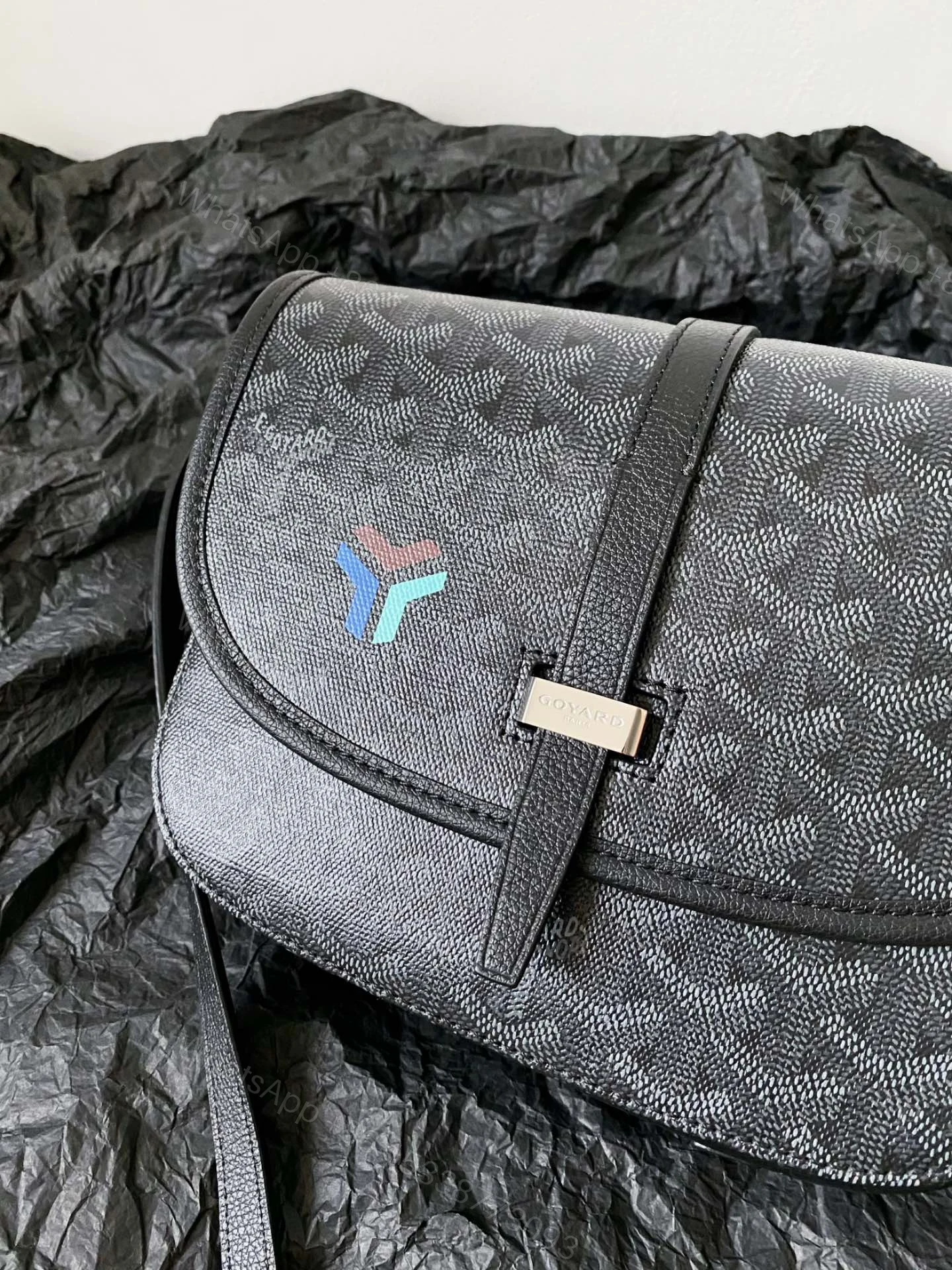 View 3 of GOYARD Goyardine Belvedere III PM Messenger Bag Jet Black