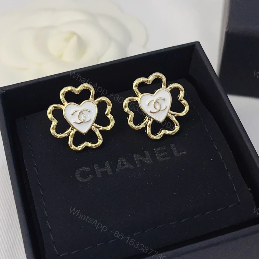 View 3 of Chanel Stud Earrings In Gold Metal