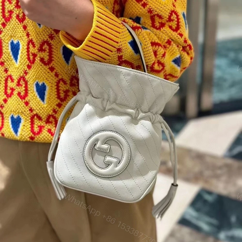 View 3 of Gucci Blondie Mini Bucket Bag White 19Cm