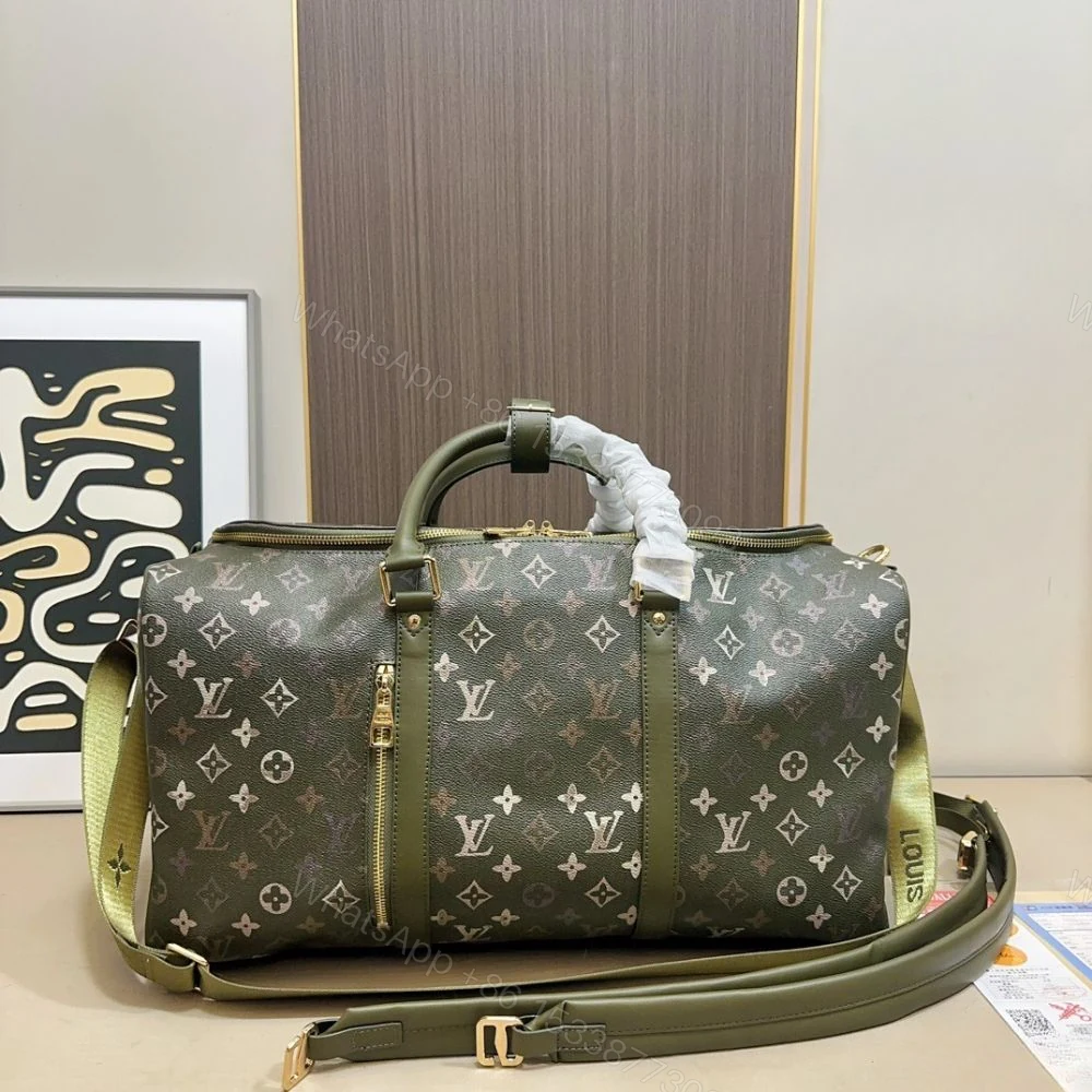 View 2 of Louis Vuitton Keepall Backpack 50Cm Khaki Green M26964