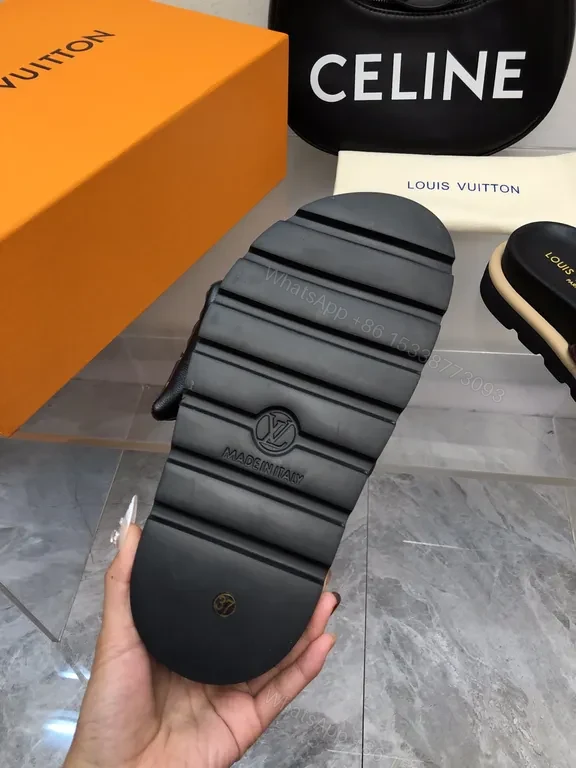 View 3 of Bold Monogram Slides: Luxury Comfort & LV-Inspired Detailing