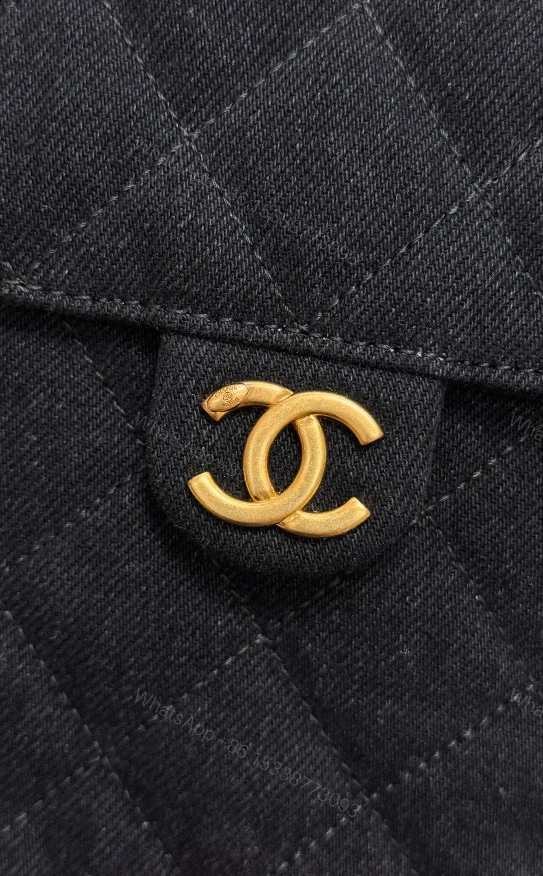 View 6 of CHANEL 25 Small IN BLACK-GRAY DENIM WITH GOLD HARDWARE