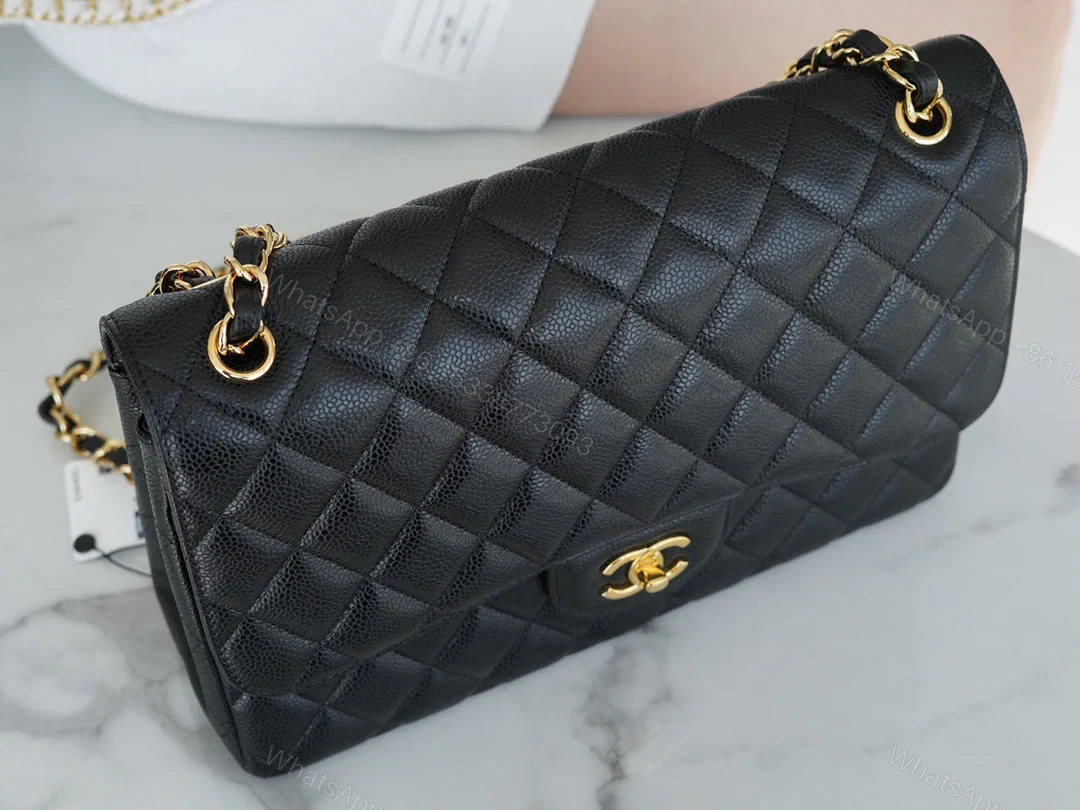 View 3 of CHANEL FLAP BAG JUMBO 30CM GOLD HARDWARE BLACK CAVIAR