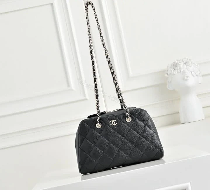 View 6 of Chanel Replica Mini Bowling Bag Clutch with Chain TB298