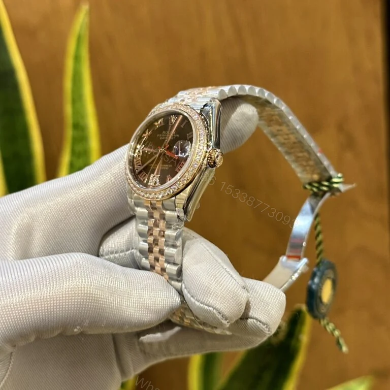 View 2 of Rolex Datejust 31mm Watch With Diamonds – Chocolate Dial Super Clone