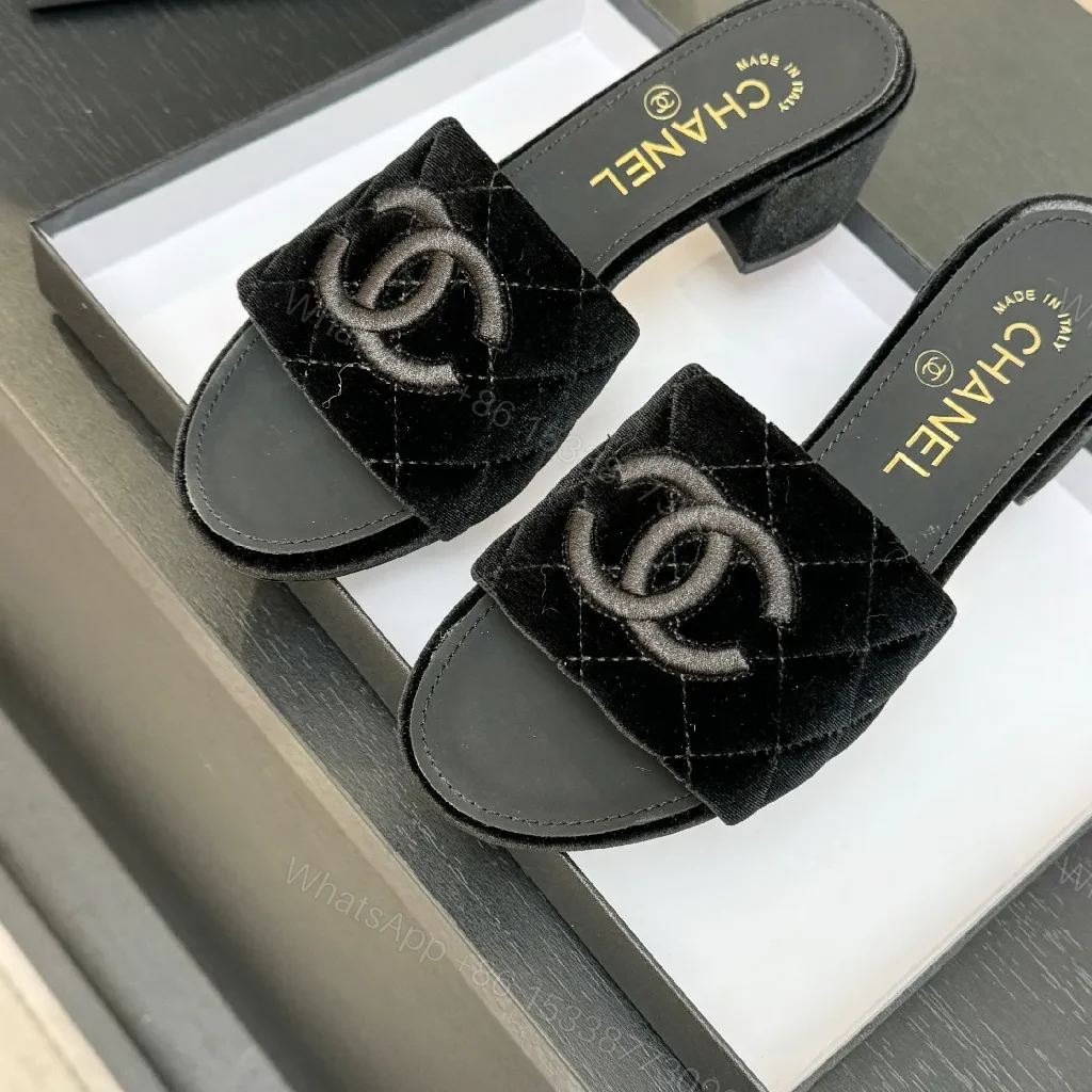 View 8 of Quilted Velvet Mules: Logo Detail, Everyday Luxury, Comfort