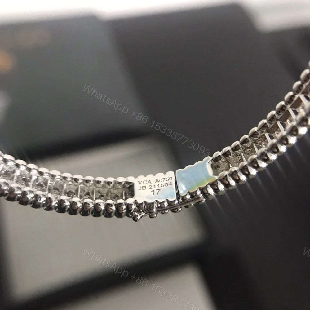 View 4 of 高仿首飾VanCleef&Arpels*RP27H00單排鑲鑽白金手鐲