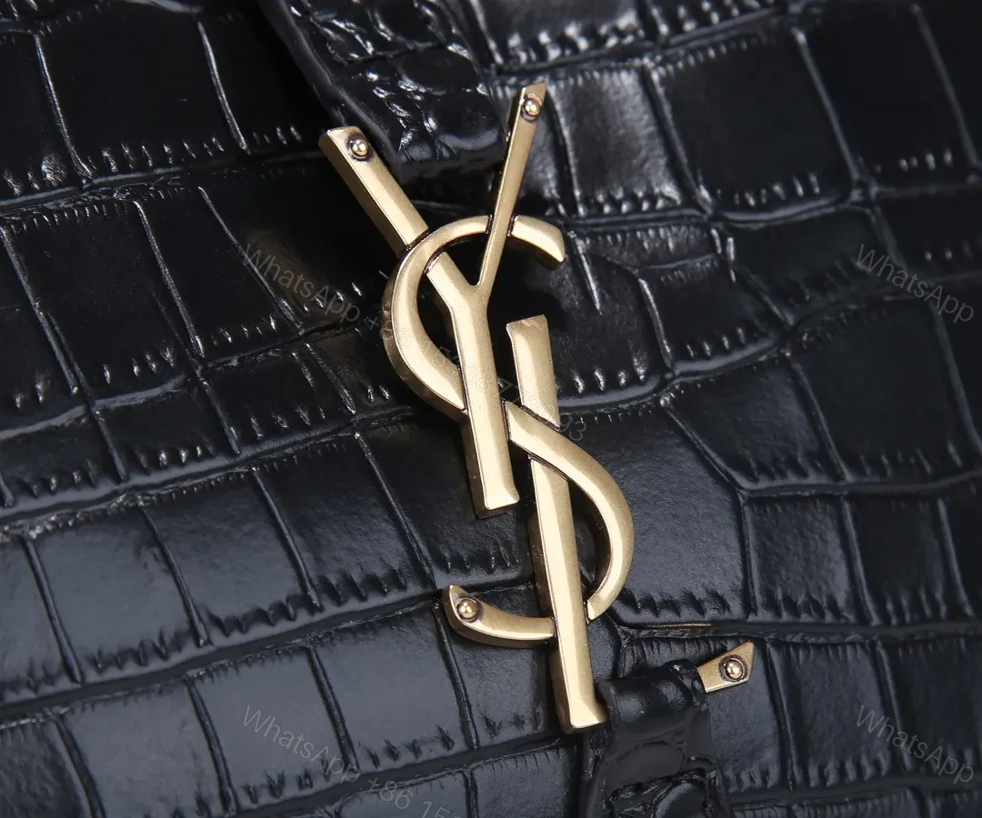 View 4 of YSL Black Crocodile shoulder bag
