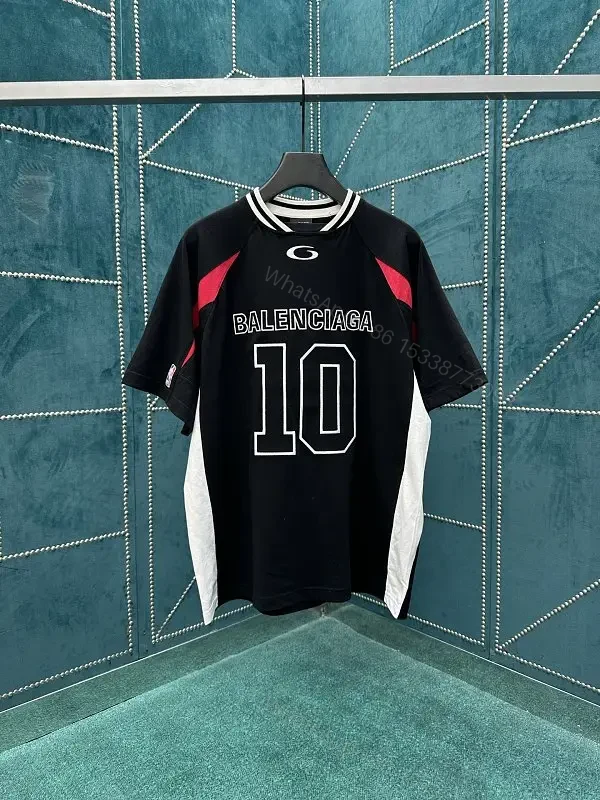 Black Polyester Athletic Jersey Bold "BALENCIAGA" 10 T-Shirt — view 1