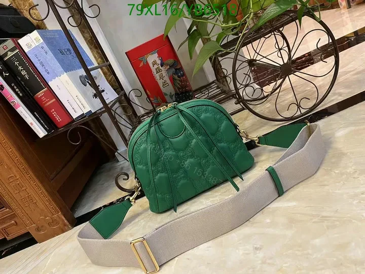 View 5 of Fake Gucci GG Matelassé Green Leather Bag PZK456