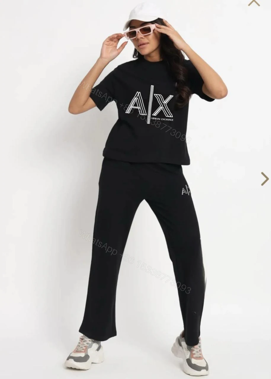 View 4 of ARMANI T-SHIRT WITH TRACK PANT PREMIUM CORD SETS FOR LADIES