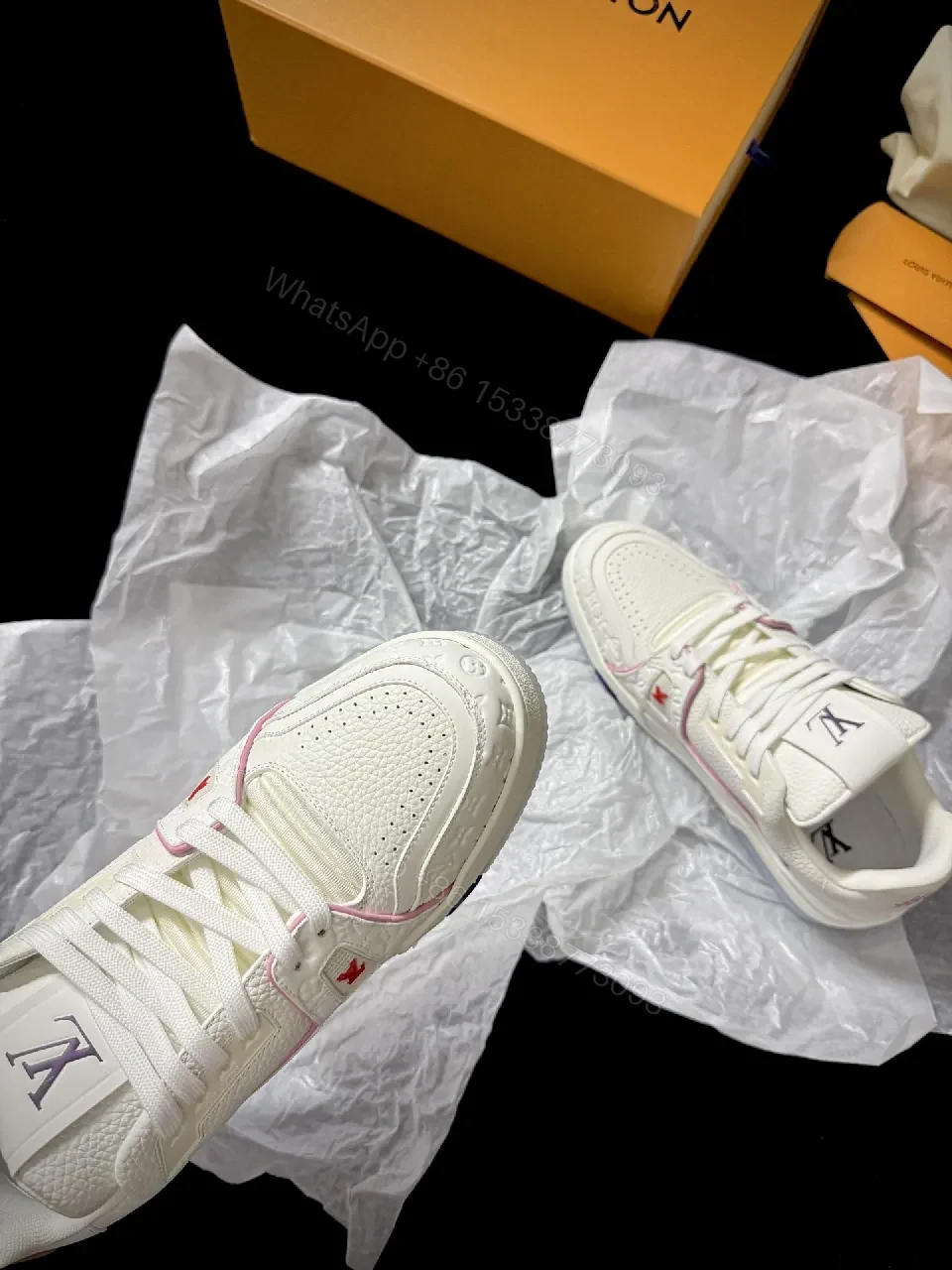 View 5 of Ivory Knit Luxe Sneakers: Subtle LV Style, All-Day Comfort