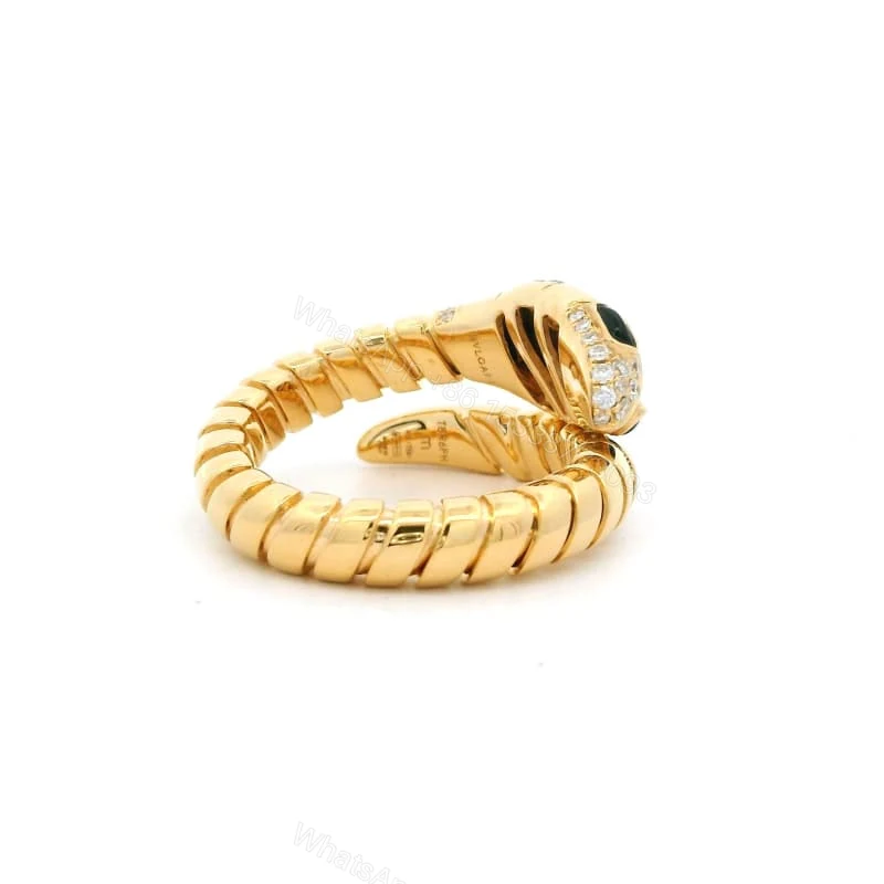 View 7 of 18K Yellow Gold Bvlgari Serpenti Tubogas Ring