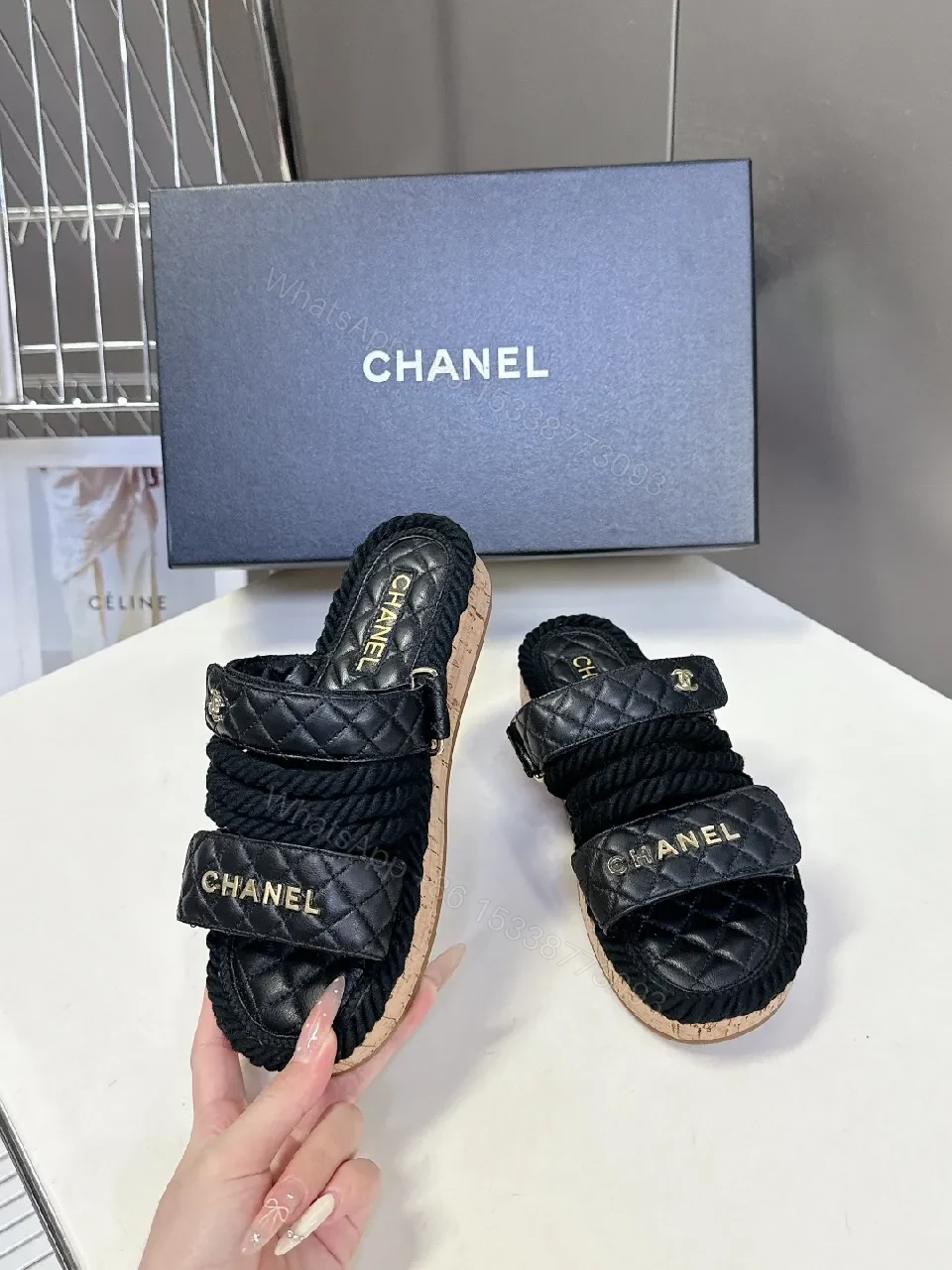 View 9 of Quilted Leather Slip-Ons with Rope Embellishment, Luxe Casual-Wear