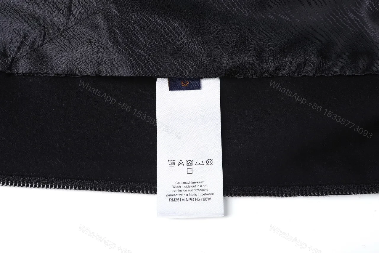 View 6 of Black Cotton Zip Hoodie with Subtle Monogram Embroidery
