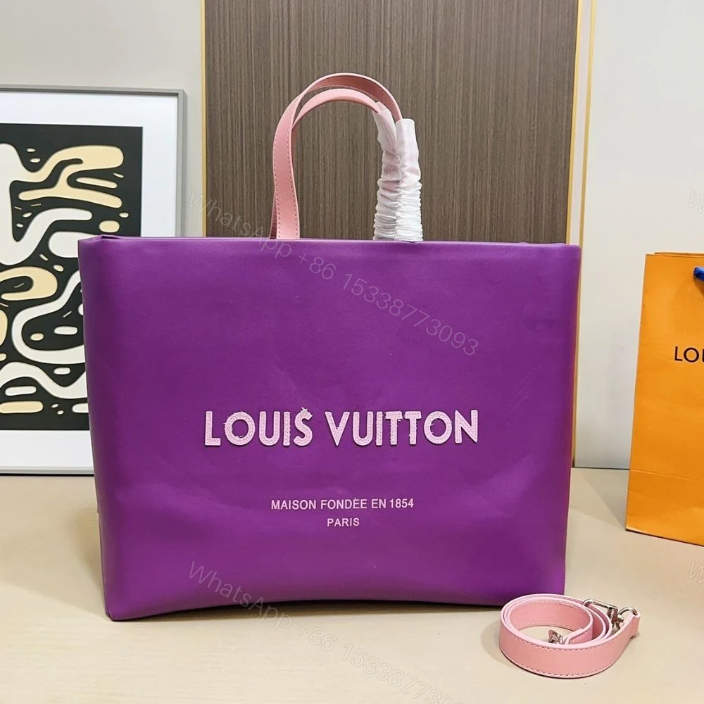 View 2 of Louis Vuitton MM Shopper Tote Bag Violet 41Cm