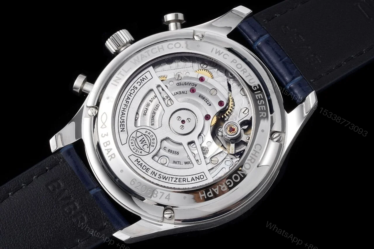 View 6 of IWC Portugieser Chronograph Replica Blue Leather Strap 41MM Premium IW371606
