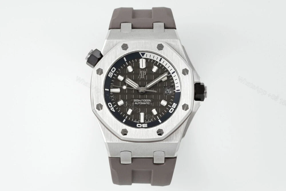 Royal Oak Offshore Diver 15720 SS APSF 1:1 Best Edition Gray Dial on Gray Rubber Strap Super Clone — view 1