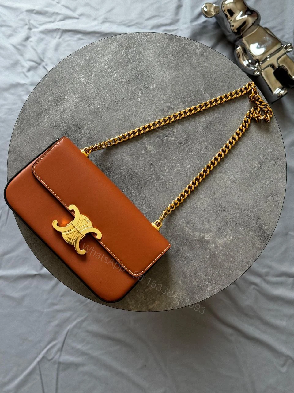 View 3 of Celine Shoulder Bag Triomphe Claude Calf Leather CELINE Bags