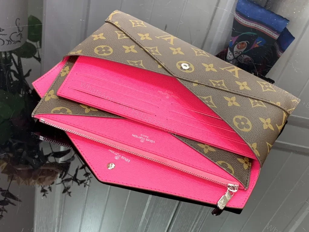 View 4 of Monogram Contrast Kit: Pink Leather Accents Tote Set