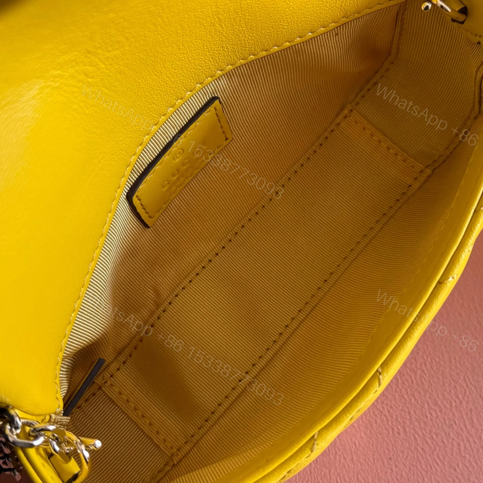 View 5 of GUCCI GG MARMONT BAG 16 IN YELLOW LAMBSKIN