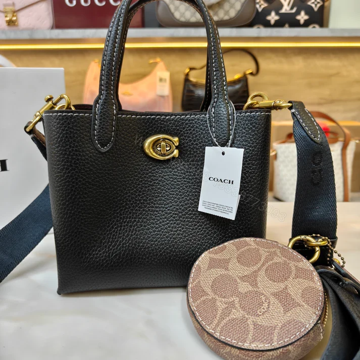 View 17 of FIRST COPY COACH WILLOW 18 TOTE HANDBAG IN LEATHER